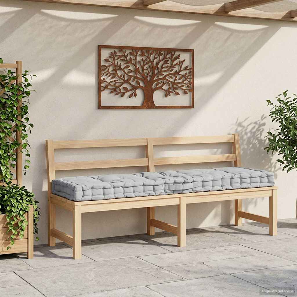 Vidaxl Palettenbodenkissen 120 x 40 x 7 cm Baumwollgrau