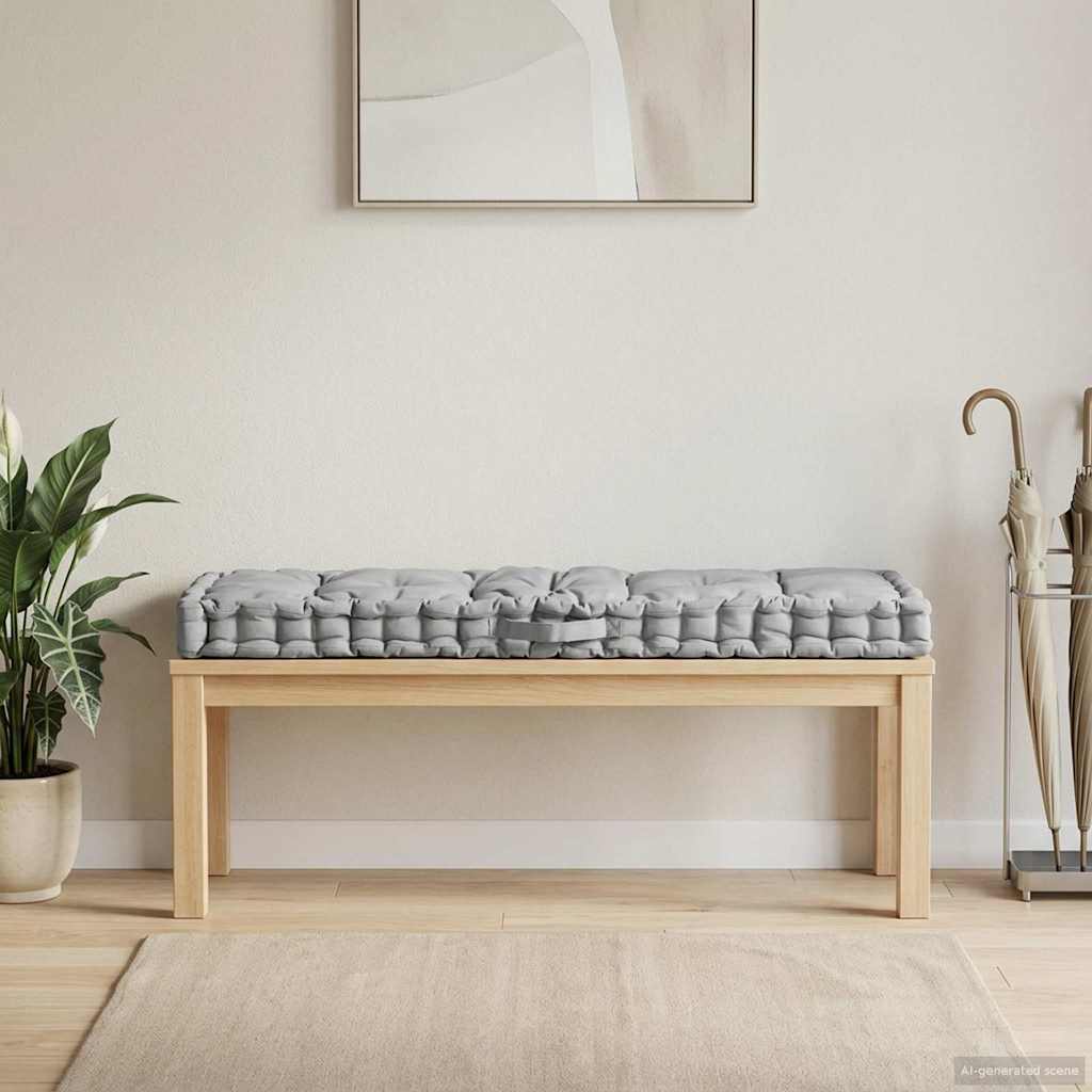 Vidaxl Palettenbodenkissen 120 x 40 x 7 cm Baumwollgrau