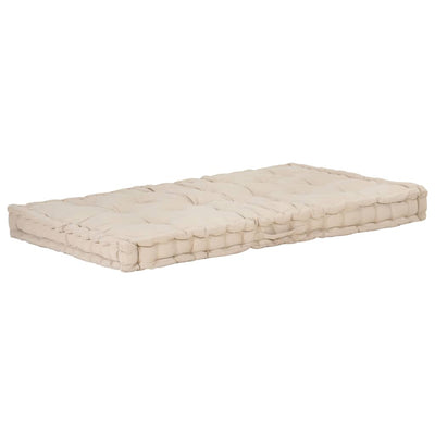 VIDAXL PALLET FODEN KUSSE 120 x 80 x 10 cm Baumwoll Beige