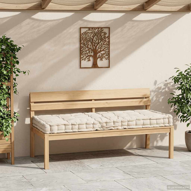 VIDAXL PALLET FODEN KUSSE 120 x 80 x 10 cm Baumwoll Beige