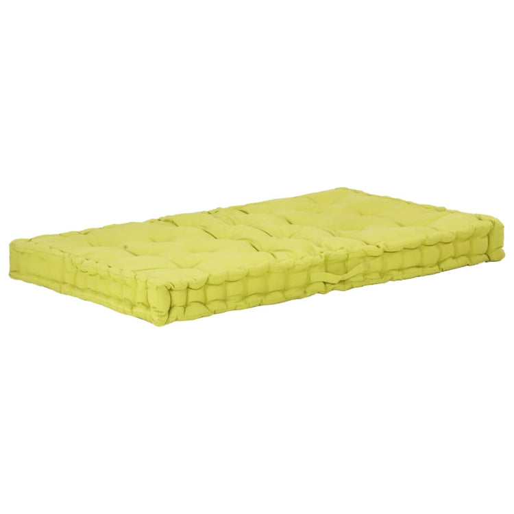 Vidaxl Palettenbodenkissen 120 x 80 x 10 cm Baumwollgrün