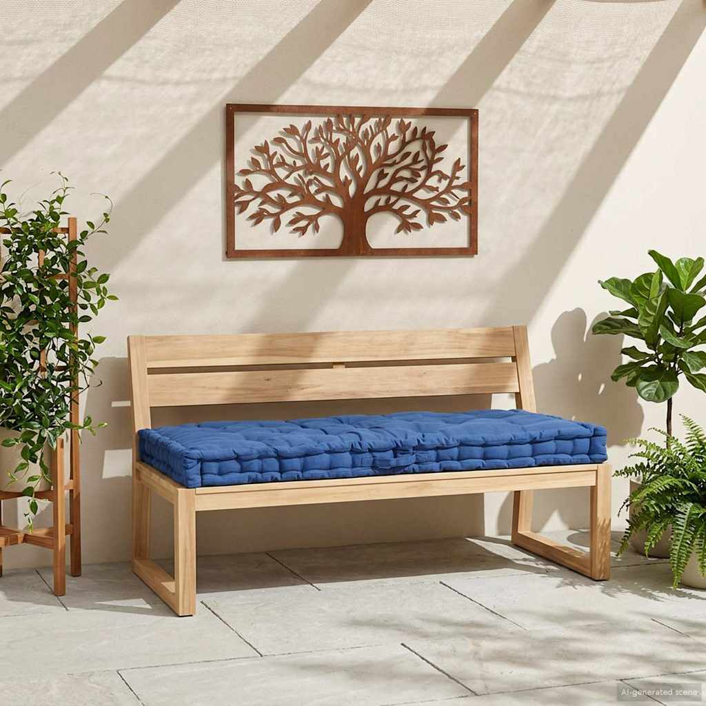 Vidaxl Palettenbodenkissen 120 x 80 x 10 cm Baumwollhellblau