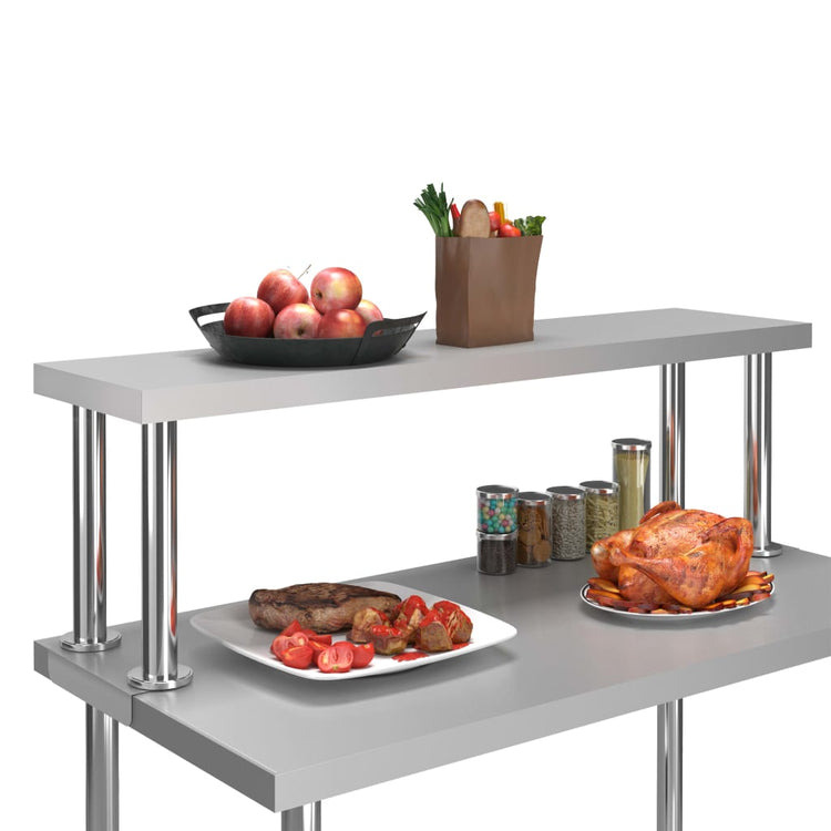 VIDAXL -Erhöhung für Arbeitstabelle 120x30x35 cm Edelstahl