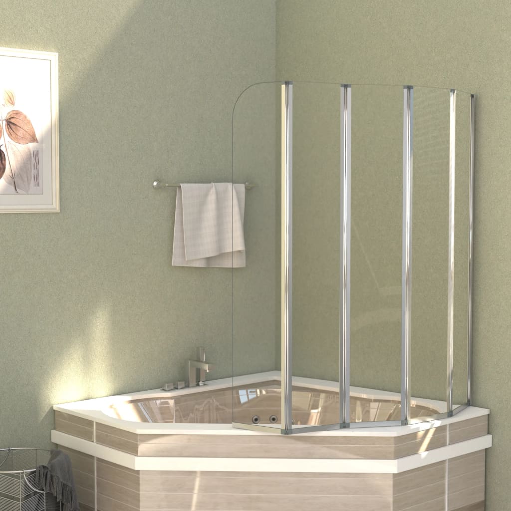 Vidaxl Badwand 120x140 cm gehärtetes Glas transparent