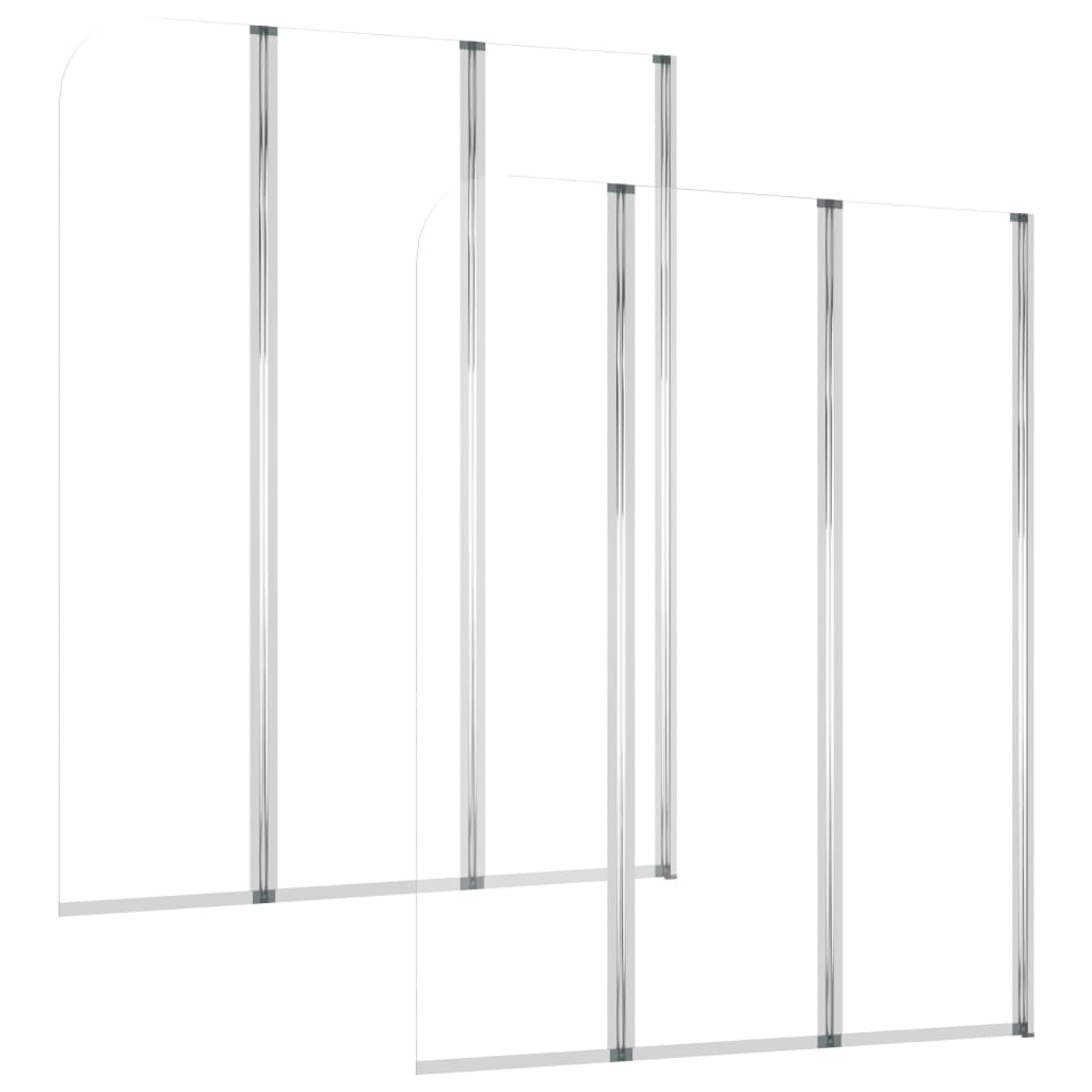 Vidaxl -Badwände 2 ST 104x130 cm gehärtetes Glas transparent
