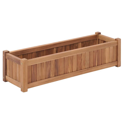 VidaXL Pflanzgefäß erhöht 100x30x25 cm aus massivem Teakholz