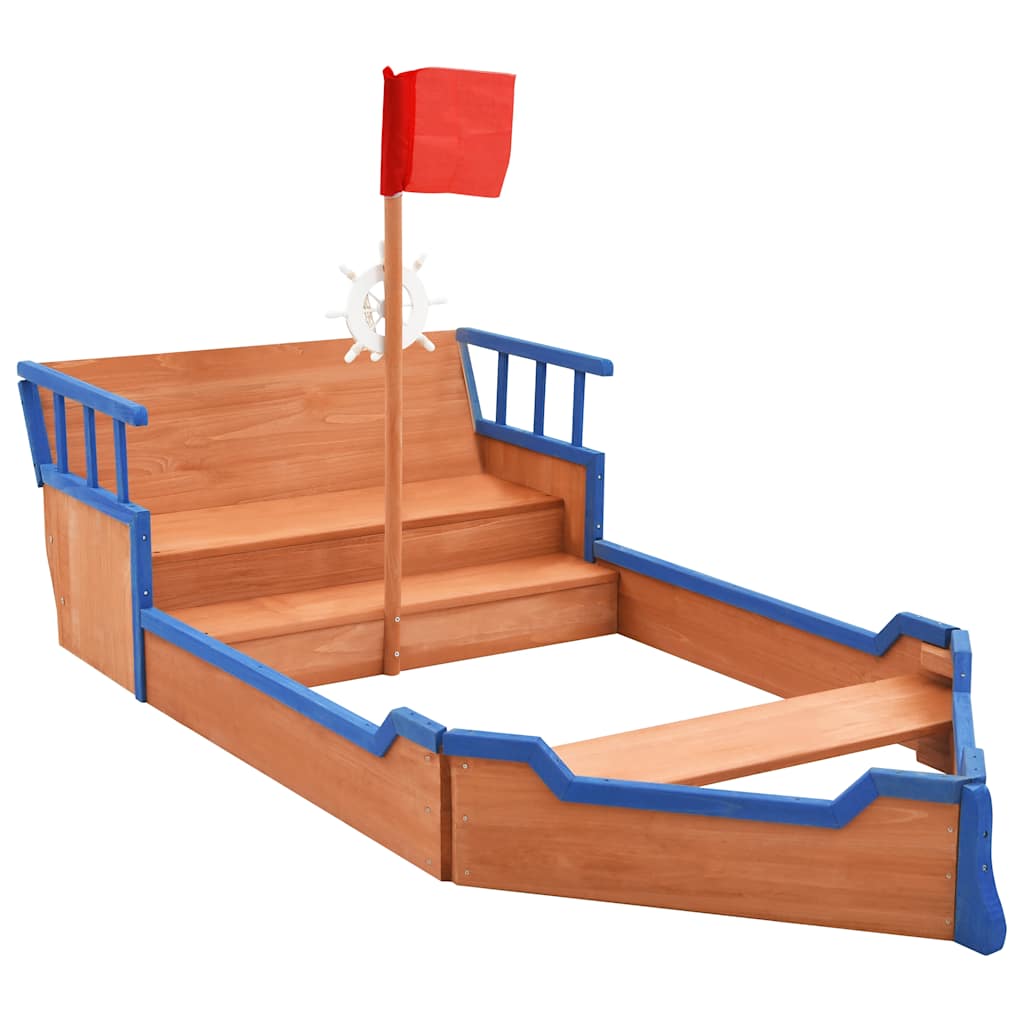 Vidaxx Sandkasten Piratenschiff 190x94,5x101 cm Kiefernholz