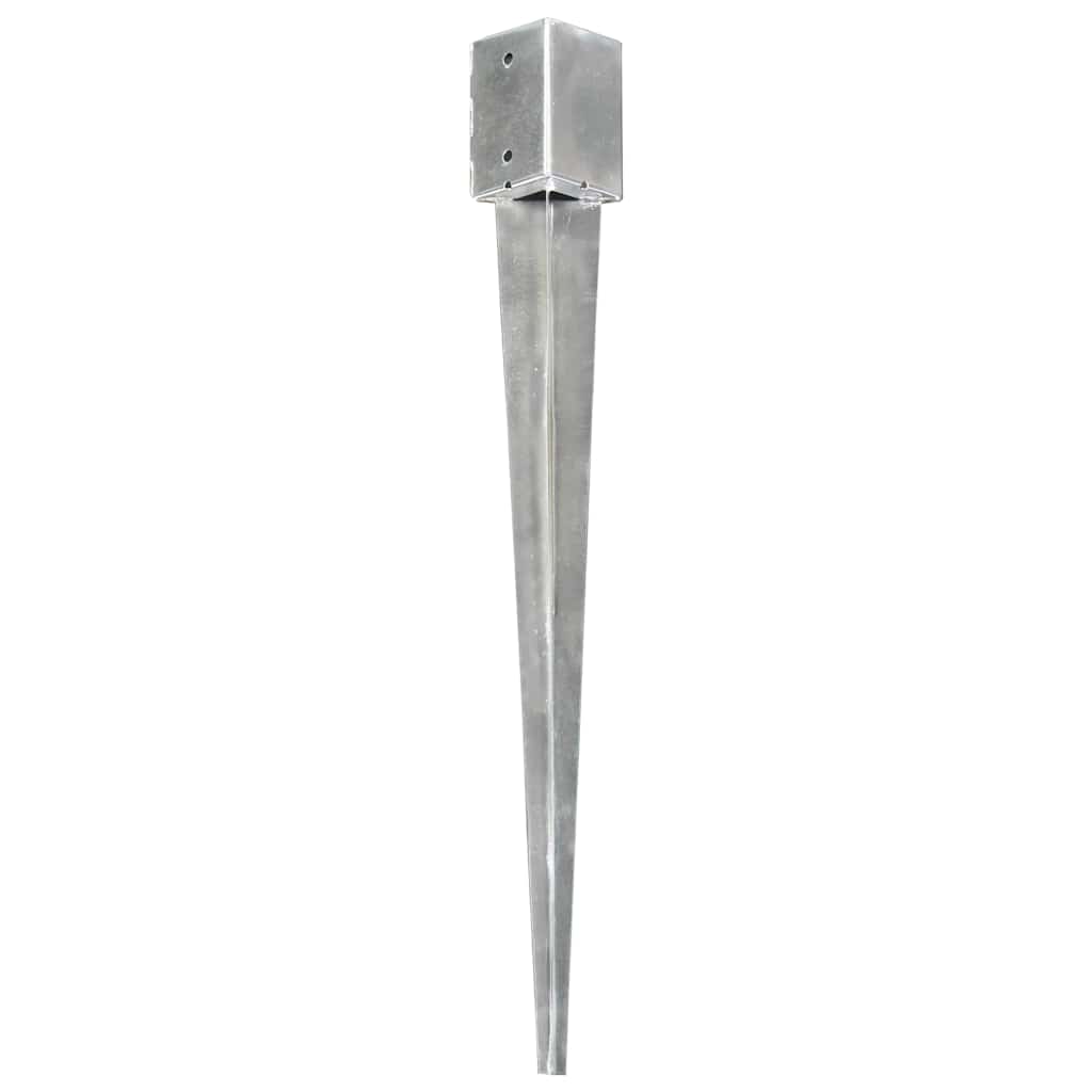 Vidaxl gemahlene Stifte 2 ST 9x9x90 cm verzinkter Stahl Silber gefärbt