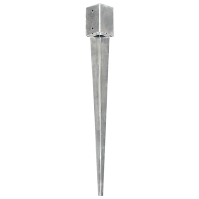 Vidaxl gemahlene Stifte 12 PCs 9x9x90 cm verzinkter Stahl Silber gefärbt