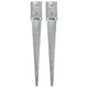Vidaxl gemahlene Stifte 2 PCs 10x10x76 cm verzinkter Stahl Silberfarben