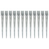 Vidaxl gemahlene Stifte 12 PCs 10 x 10 x 91 cm verzinkter Stahl Silberfarben
