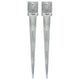Vidaxl gemahlene Stifte 2 PCs 12x12x89 cm verzinkter Stahl Silber gefärbt