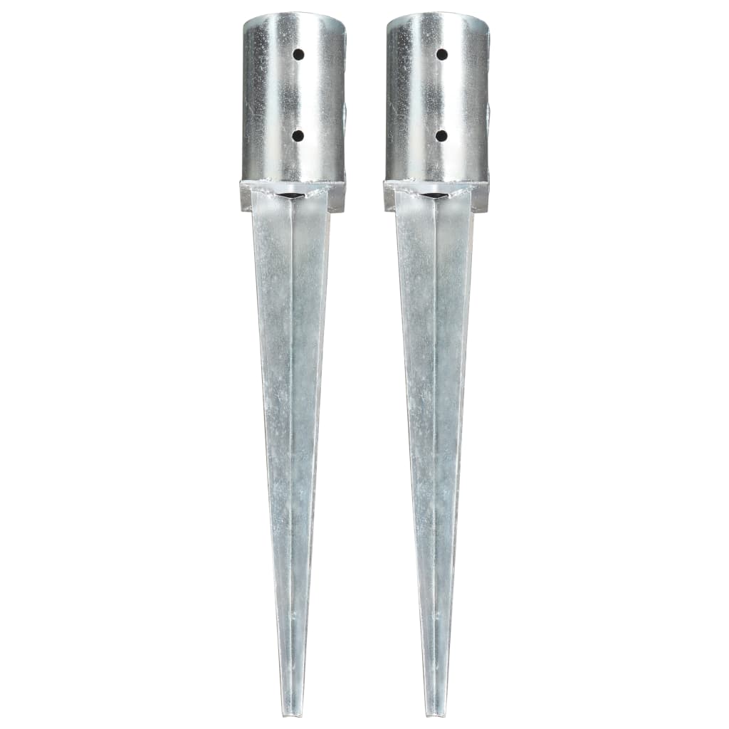 Vidaxl gemahlene Stifte 2 Stcs 8x61 cm verzinkter Stahl Silber gefärbt