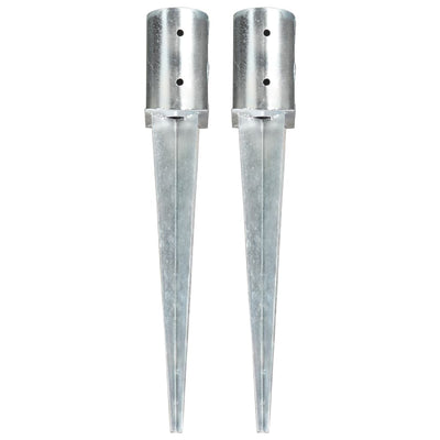 Vidaxl gemahlene Stifte 2 Stcs 8x61 cm verzinkter Stahl Silber gefärbt