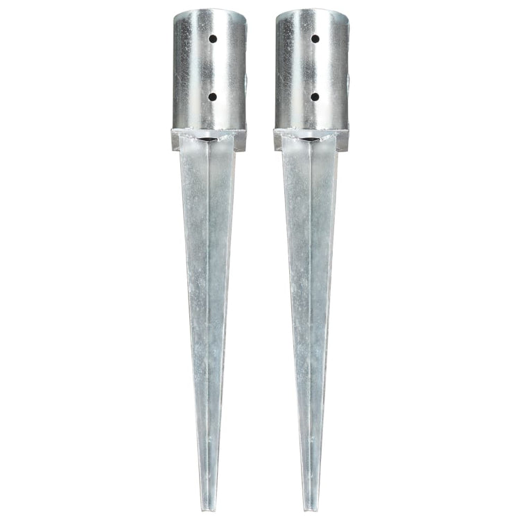 Vidaxl gemahlene Stifte 2 Stcs 8x61 cm verzinkter Stahl Silber gefärbt