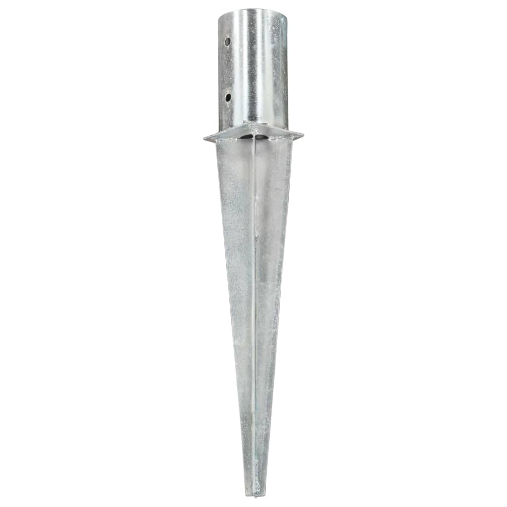 Vidaxl gemahlene Stifte 2 Stcs 8x61 cm verzinkter Stahl Silber gefärbt