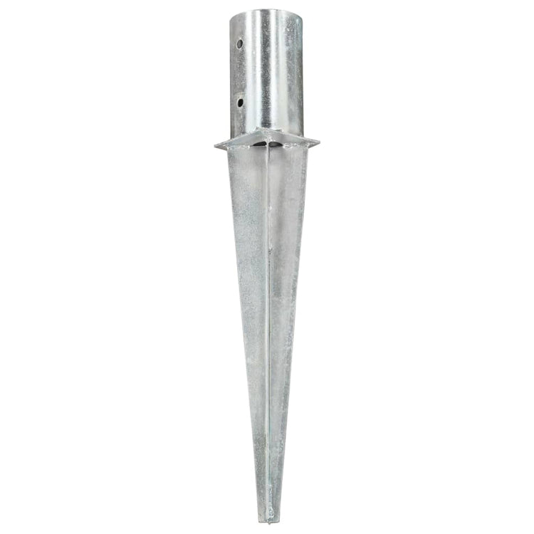 Vidaxl gemahlene Stifte 2 Stcs 8x61 cm verzinkter Stahl Silber gefärbt
