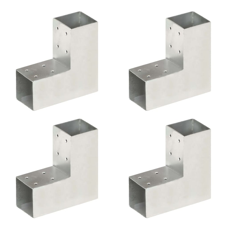 Vidaxl-Pfahlverbindungen 4 ST L-Form 71 x 71 mm verzinktes Metall