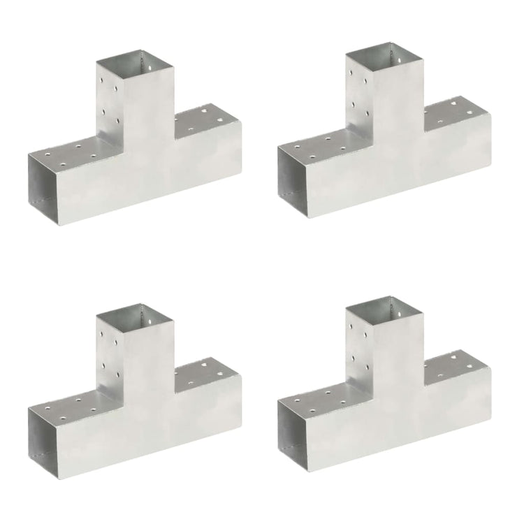 Vidaxl-Pfahlverbindungen 4 ST T-Form 71 x 71 mm verzinktes Metall