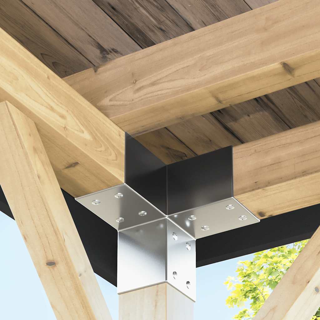 Vidaxl-Pfahlverbindungen 4 PC Y-Form 71x71 mm verzinktes Metall
