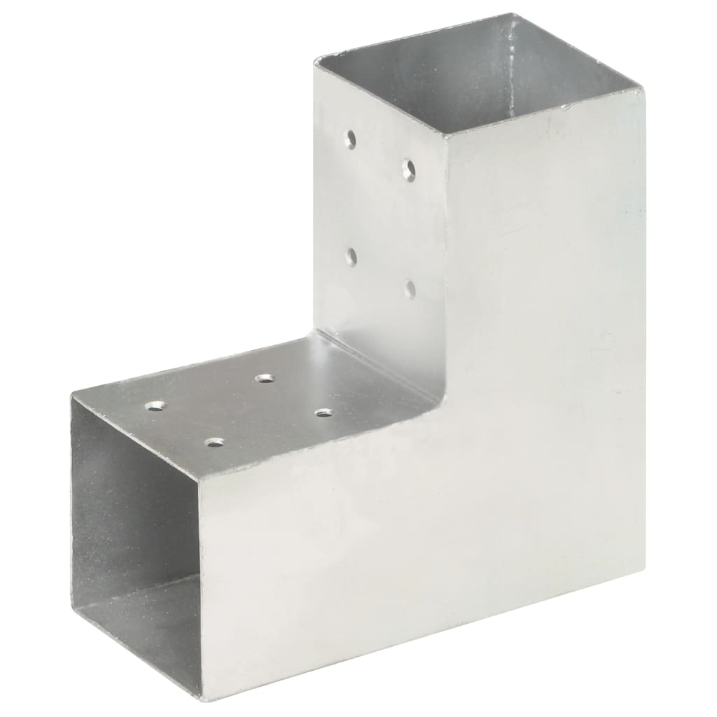 Vidaxl-Pfahlanschlüsse 4 ST L-Form 81 x 81 mm verzinktes Metall