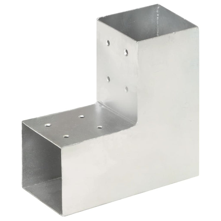Vidaxl-Pfahlanschlüsse 4 ST L-Form 81 x 81 mm verzinktes Metall