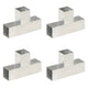 Vidaxl-Pfahlanschlüsse 4 ST T-Form 81x81 mm verzinktes Metall
