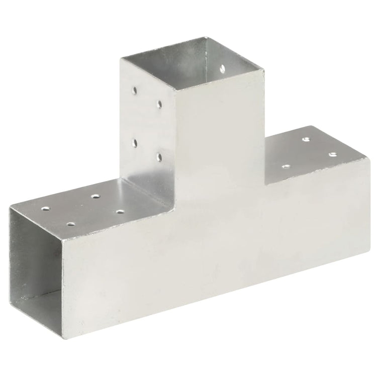 Vidaxl-Pfahlanschlüsse 4 ST T-Form 81x81 mm verzinktes Metall