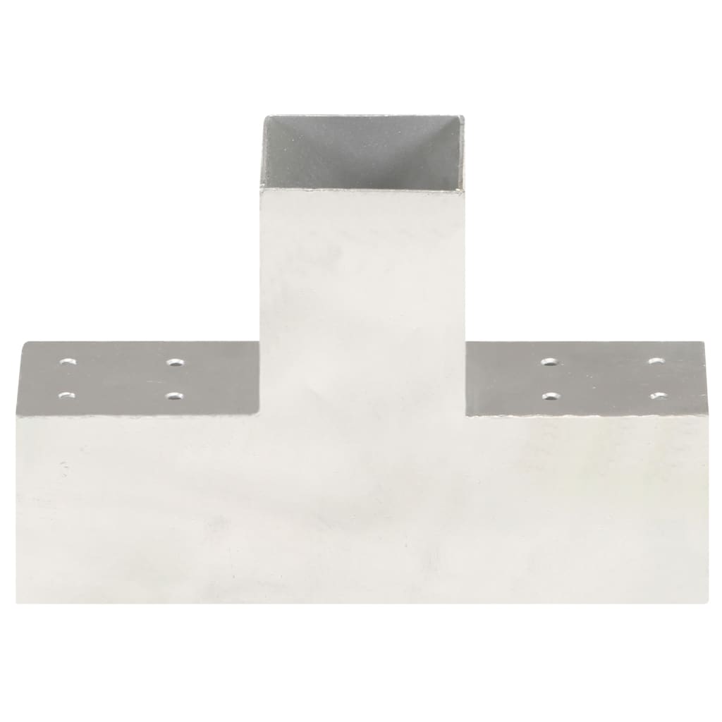 Vidaxl-Pfahlanschlüsse 4 ST T-Form 81x81 mm verzinktes Metall