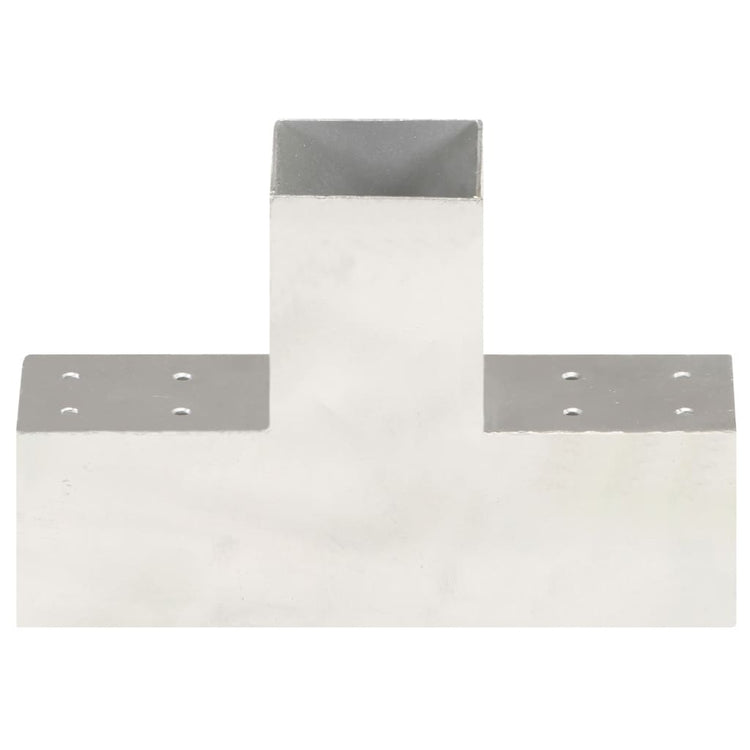 Vidaxl-Pfahlanschlüsse 4 ST T-Form 81x81 mm verzinktes Metall