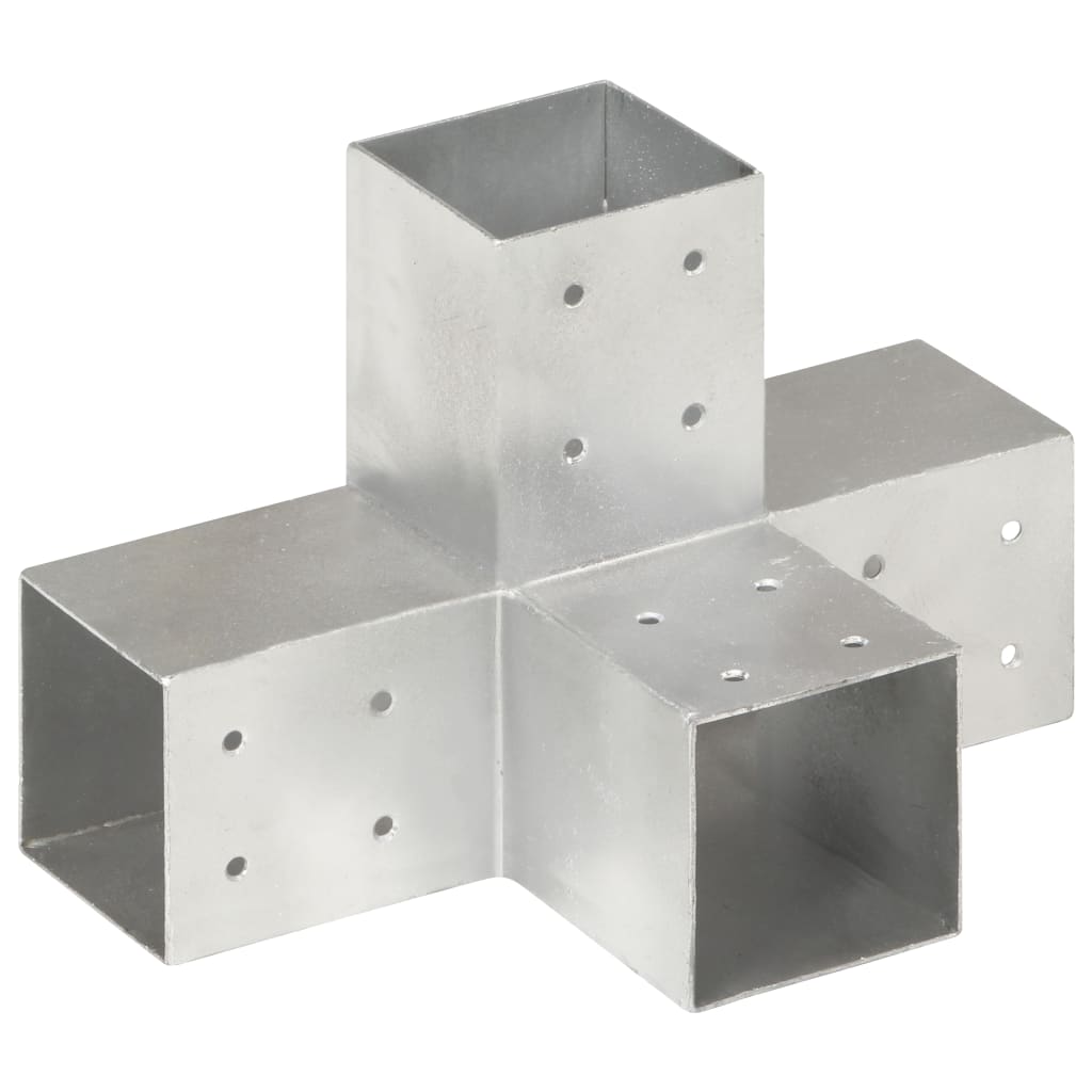 Vidaxl Pale Connection X-Form 81x81 mm verzinktes Metall