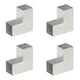 VIDAXL Pall-Anschlüsse 4 ST L-Form 91x91 mm verzinktes Metall