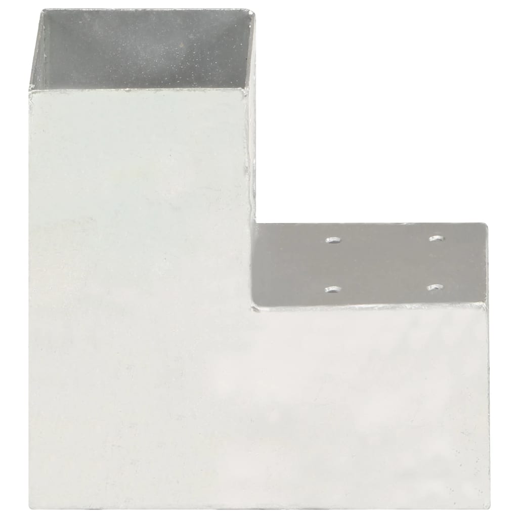 VIDAXL Pall-Anschlüsse 4 ST L-Form 91x91 mm verzinktes Metall