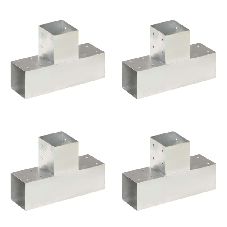 Vidaxl-Pfahlverbindungen 4 ST T-Form 91x91 mm verzinktes Metall