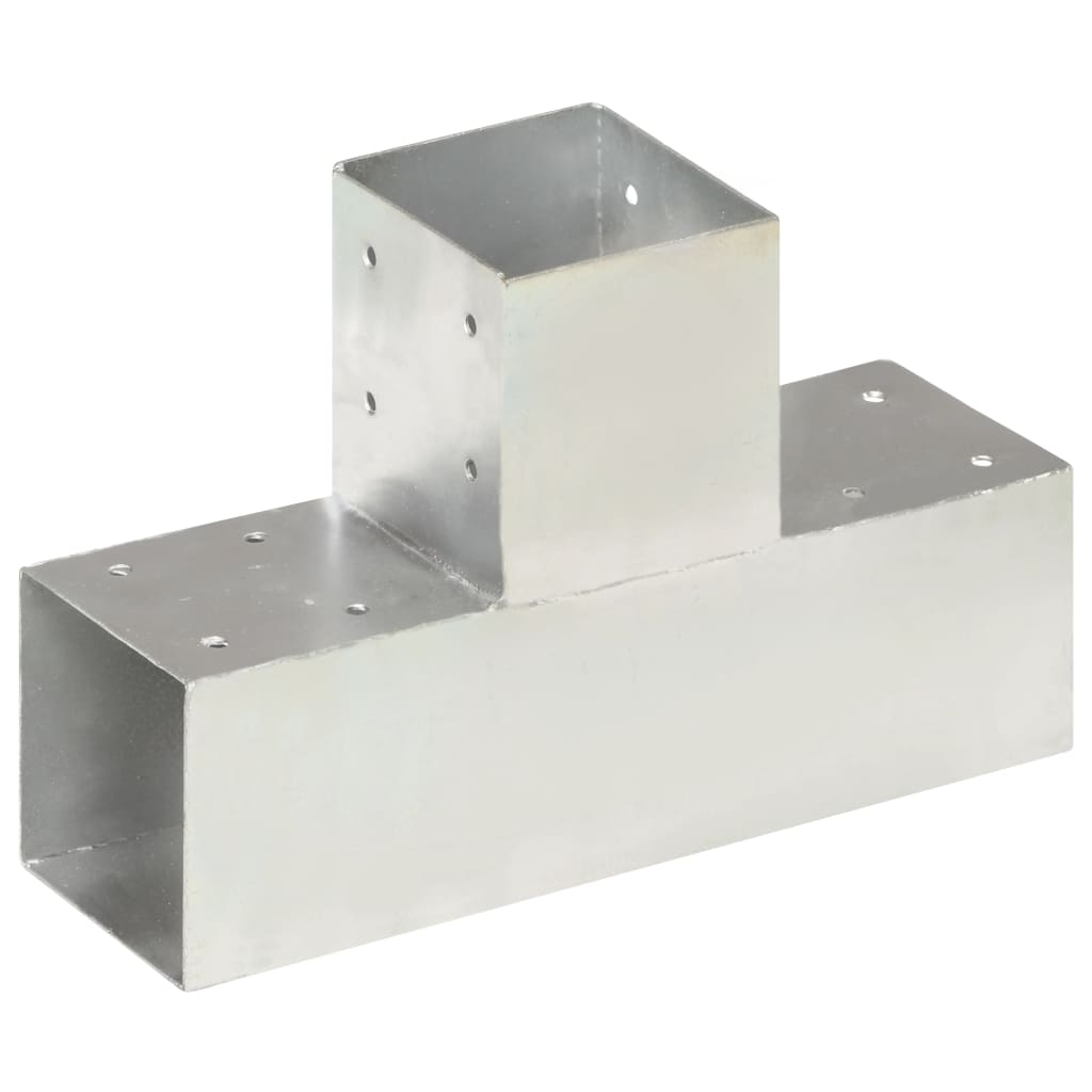 Vidaxl-Pfahlverbindungen 4 ST T-Form 91x91 mm verzinktes Metall