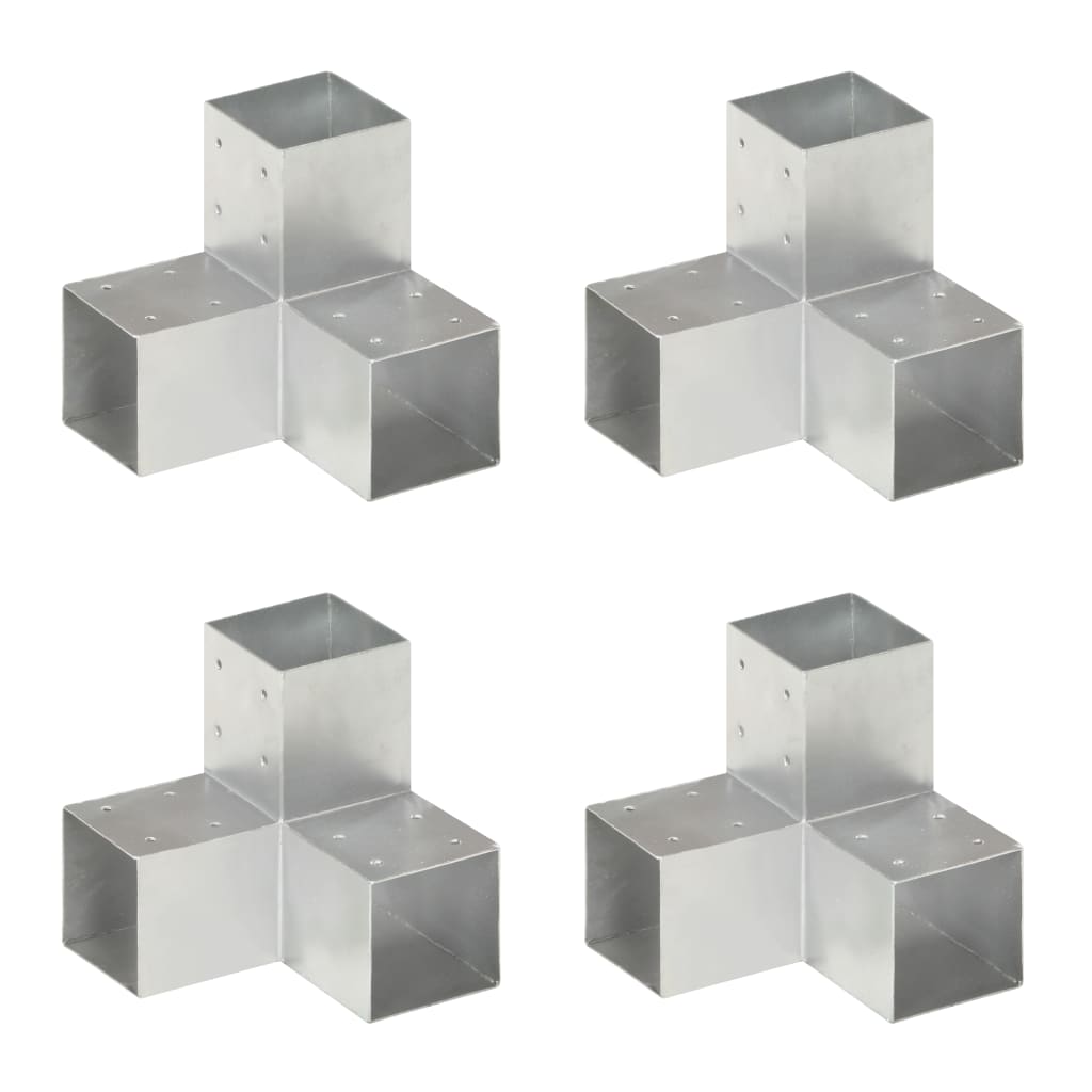 Vidaxl-Pfahlverbindungen 4 PC Y-Form 91x91 mm verzinktes Metall