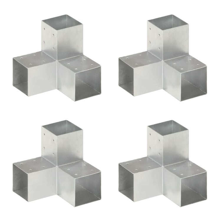 Vidaxl-Pfahlverbindungen 4 PC Y-Form 91x91 mm verzinktes Metall