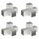 Vidaxl-Pfahlverbindungen 4 PC-Form 91x91 mm verzinktes Metall