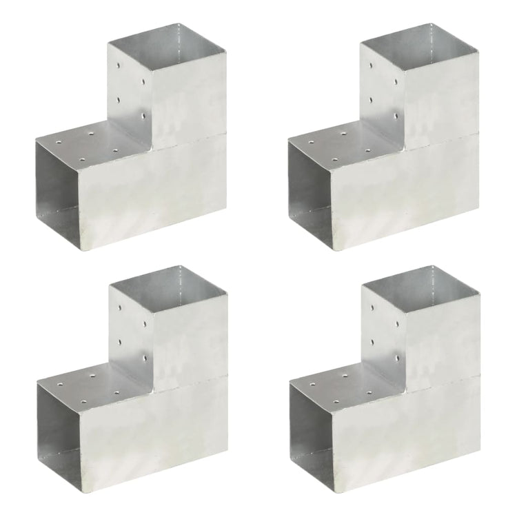 Vidaxl-Pfahlanschlüsse 4 ST L-Form 101x101 mm verzinktes Metall
