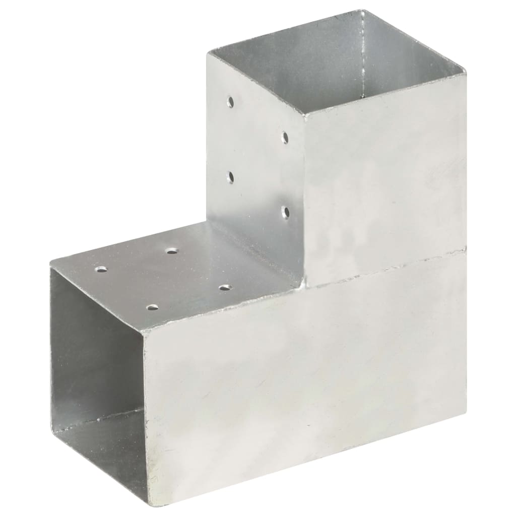 Vidaxl-Pfahlanschlüsse 4 ST L-Form 101x101 mm verzinktes Metall