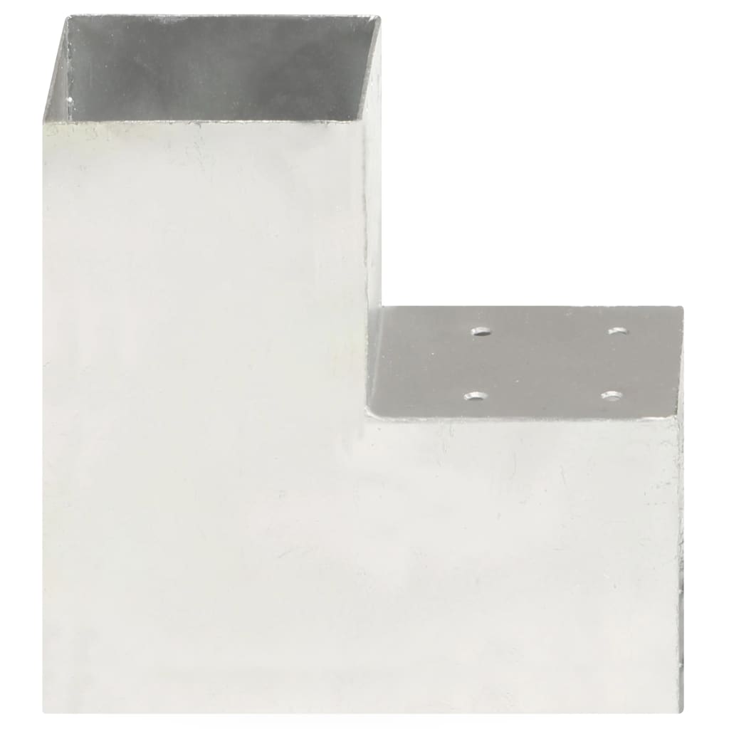 Vidaxl-Pfahlanschlüsse 4 ST L-Form 101x101 mm verzinktes Metall