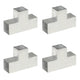 Vidaxl-Pfahlanschlüsse 4 ST T-Form 101x101 mm verzinktes Metall