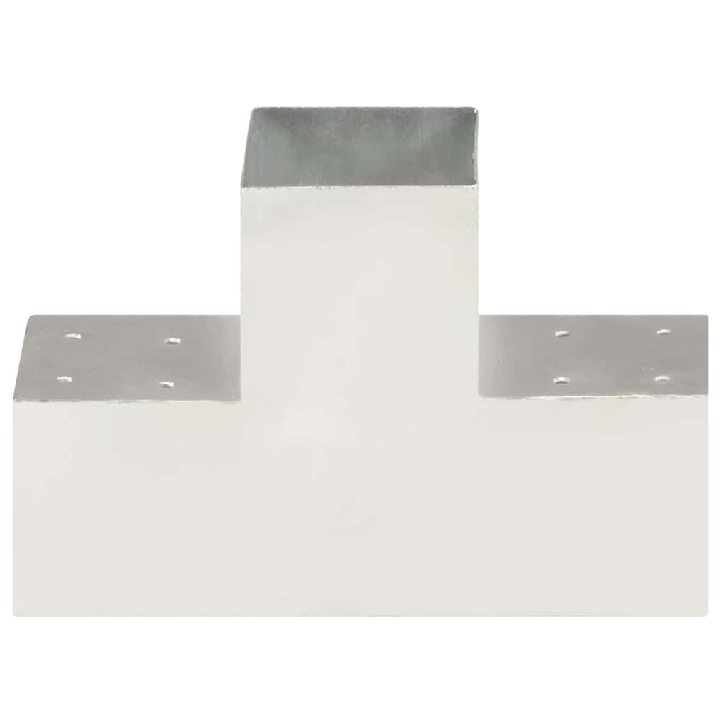 Vidaxl-Pfahlanschlüsse 4 ST T-Form 101x101 mm verzinktes Metall