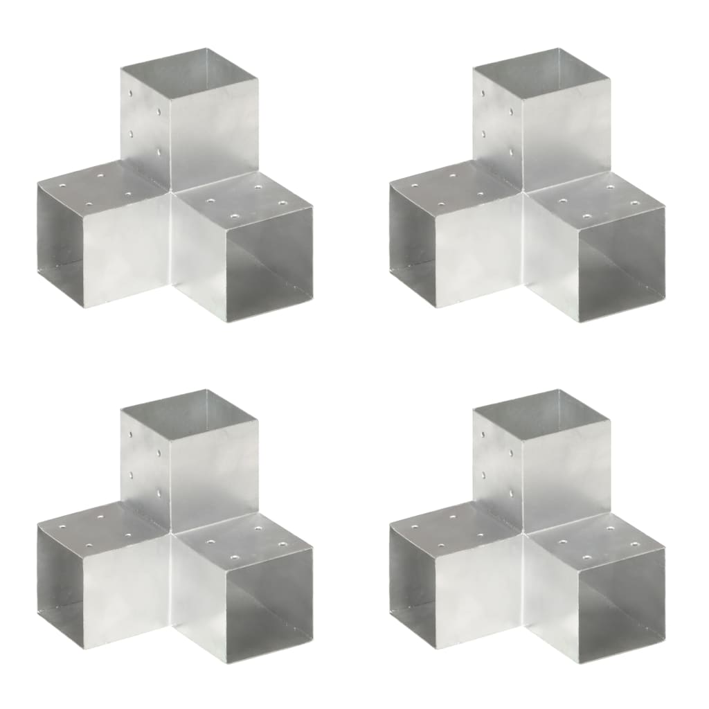 Vidaxl-Pfahlanschlüsse 4 PC Y-Form 101x101 mm verzinktes Metall