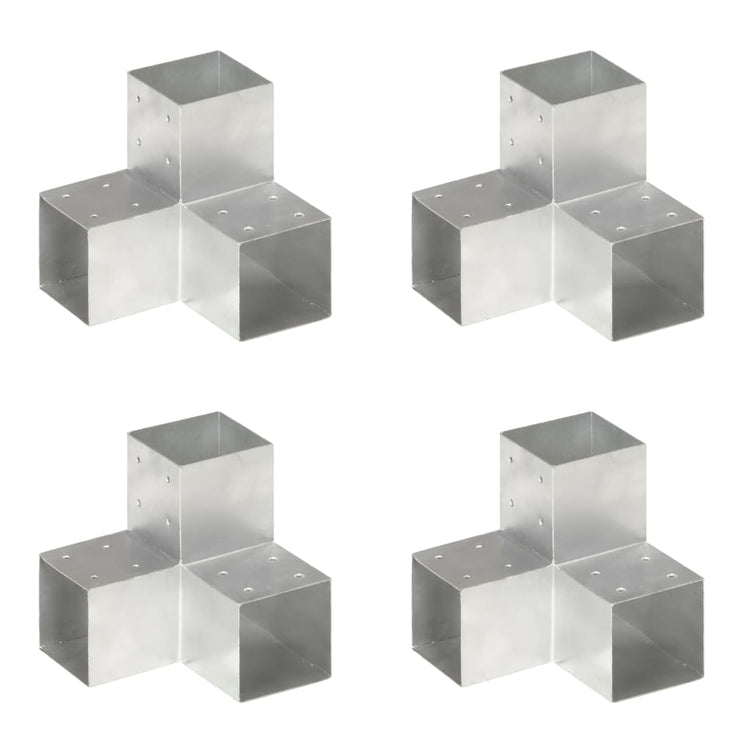Vidaxl-Pfahlanschlüsse 4 PC Y-Form 101x101 mm verzinktes Metall