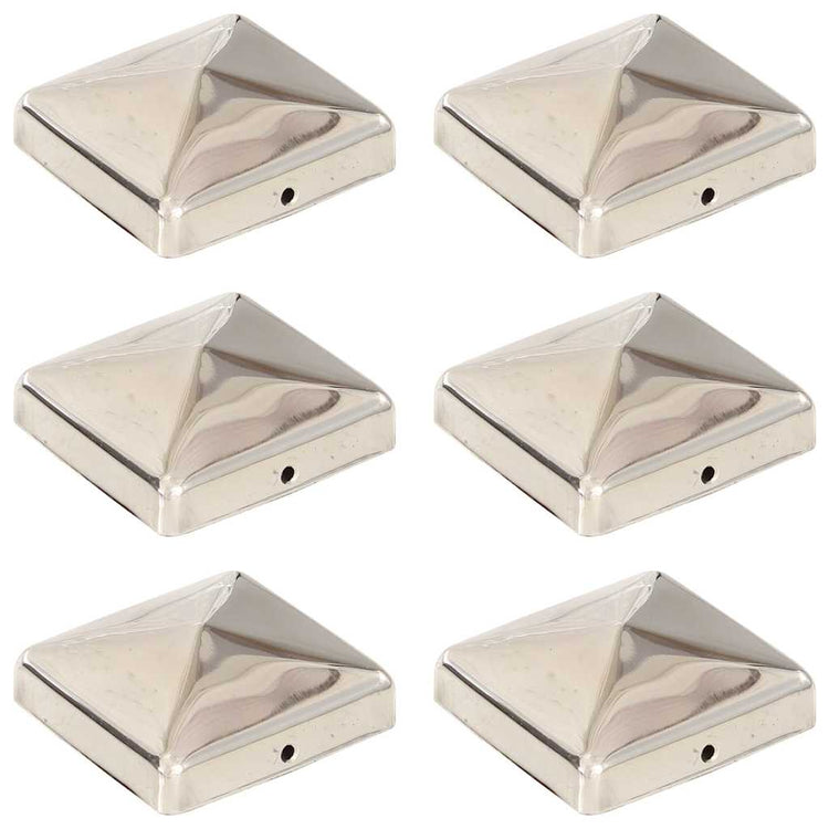 Vidaxl -Pfahlkappen 6 St. Pyramid 71 x 71 mm Edelstahl