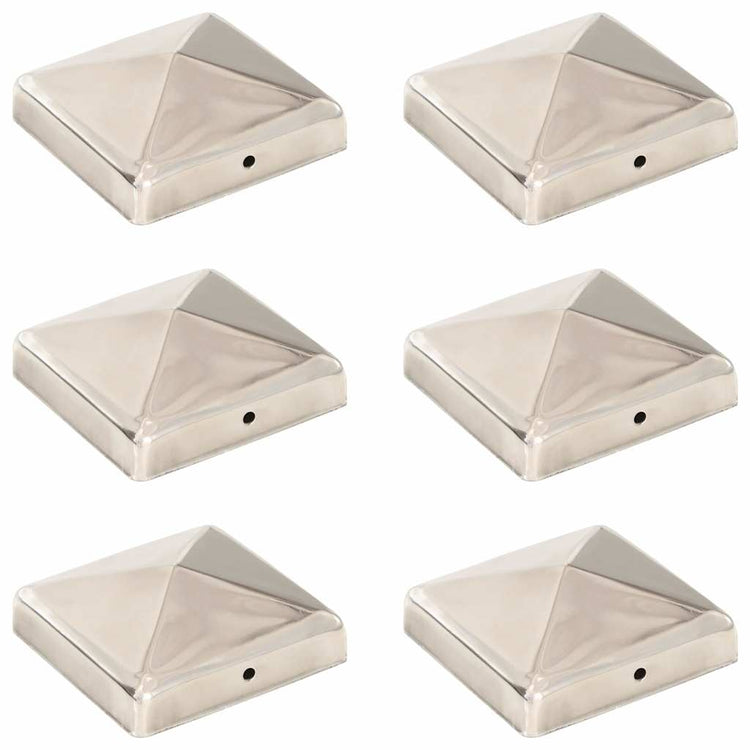Vidaxl -Pfahlhaube 6 PST Pyramide 91 x 91 mm Edelstahl
