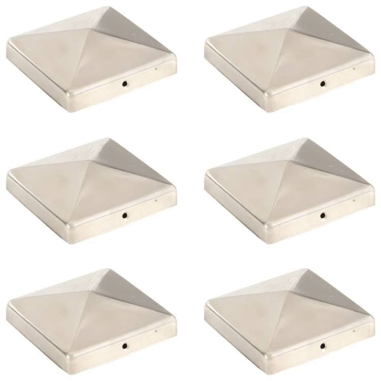 Vidaxl -Pfahlkappen 6 St. Pyramid 101x101 mm Edelstahl