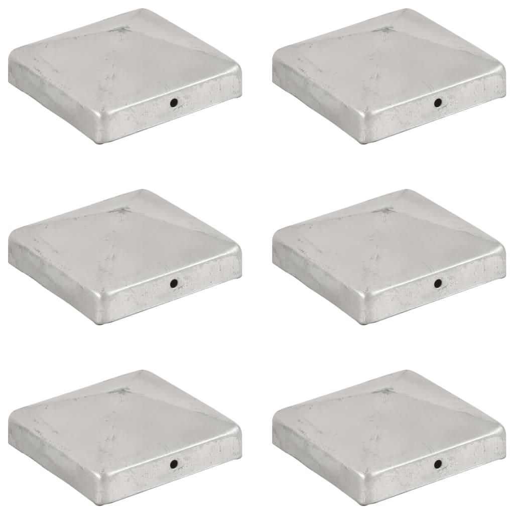Vidaxl -Pfahlhauben 6 St. Pyramid 91x91 mm verzinktes Metall