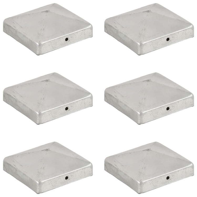 Vidaxl -Pfahlhauben 6 St. Pyramid 91x91 mm verzinktes Metall